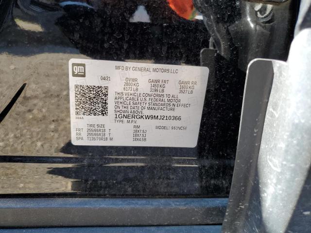 2021 CHEVROLET TRAVERSE LT 1GNERGKW9MJ210366