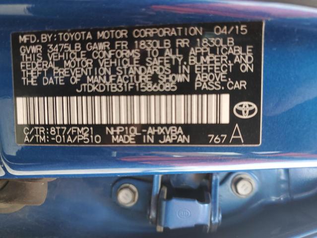 2015 TOYOTA PRIUS C JTDKDTB31F1586085