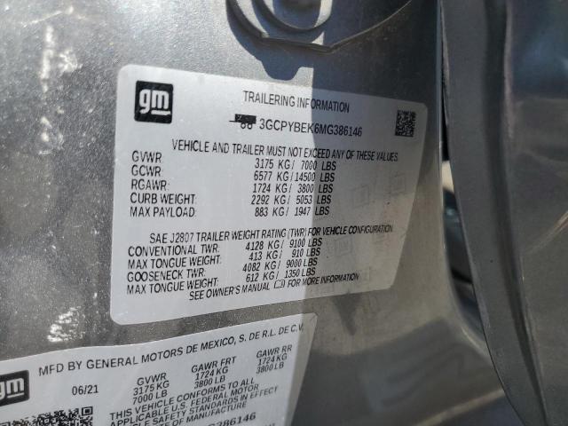 2021 CHEVROLET SILVERADO 3GCPYBEK6MG386146