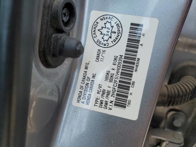 2017 HONDA CIVIC LX 2HGFC2F51HH009394