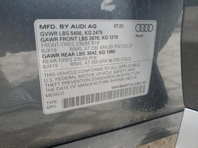 2020 AUDI Q5 PREMIUM WA1BNAFY4L2092150