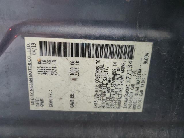 2019 NISSAN MAXIMA S - 1N4AA6AVXKC377134