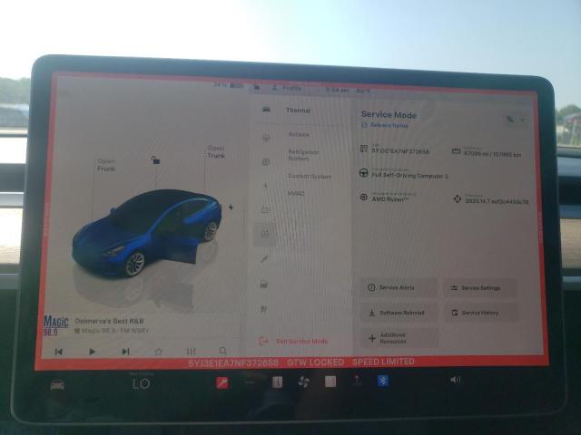2022 TESLA MODEL 3 5YJ3E1EA7NF372658