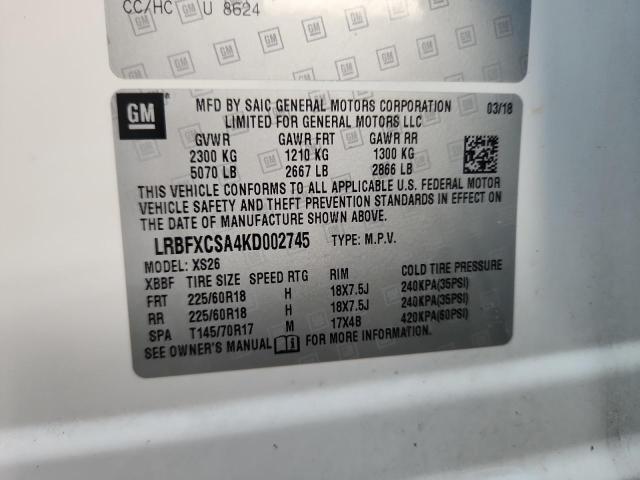 2019 BUICK ENVISION E LRBFXCSA4KD002745