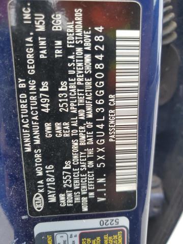 2016 KIA OPTIMA 5XXGU4L36GG084284
