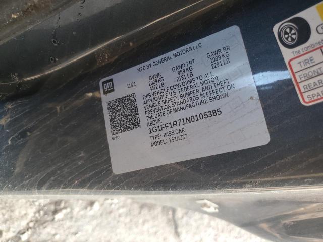2022 CHEVROLET CAMARO LT1 1G1FF1R71N0105385
