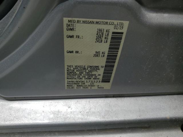 2019 NISSAN ALTIMA SL 1N4BL4EV1KC175523