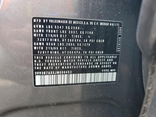 2018 VOLKSWAGEN TIGUAN SE 3VV3B7AX5JM006453