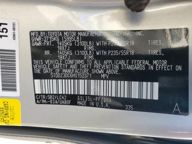 2017 TOYOTA SIENNA XLE 5TDDZ3DC6HS152371