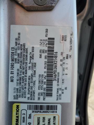 2014 FORD FUSION SE HYBRID - 3FA6P0LU6ER214816