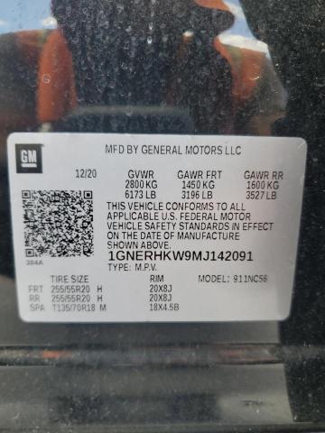 2021 CHEVROLET TRAVERSE L 1GNERHKW9MJ142091