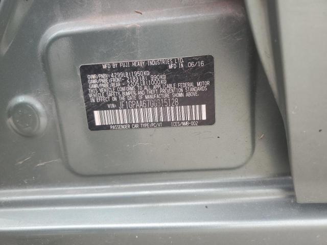 2016 SUBARU IMPREZA JF1GPAA67GG315128