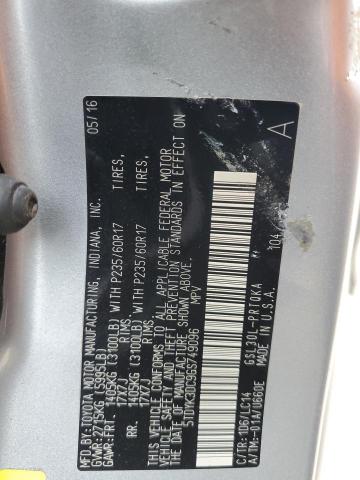 2016 TOYOTA SIENNA XLE 5TDYK3DC9GS749096