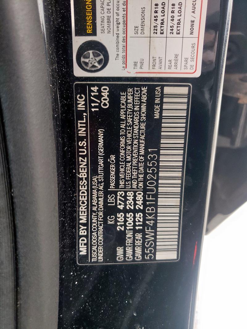 2015 MERCEDES-BENZ C 300 4MAT - 55SWF4KB1FU025531