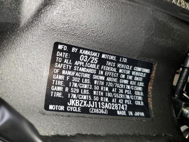 2025 KAWASAKI ZX636 K JKBZXJJ11SA028747