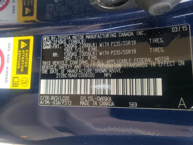 2015 LEXUS RX 450H 2T2BC1BA6FC008500