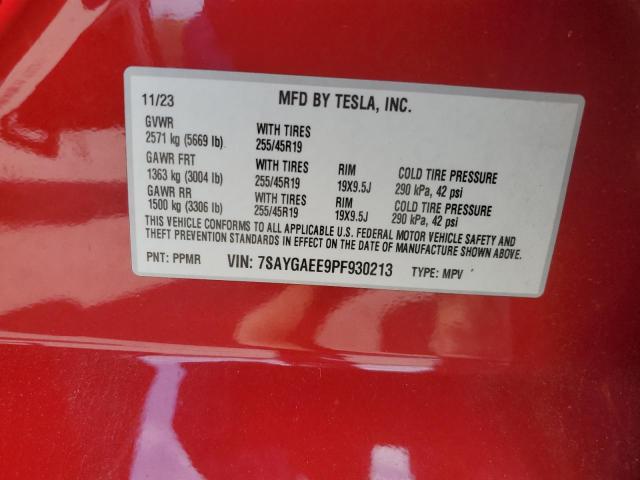 2023 TESLA MODEL Y 7SAYGAEE9PF930213