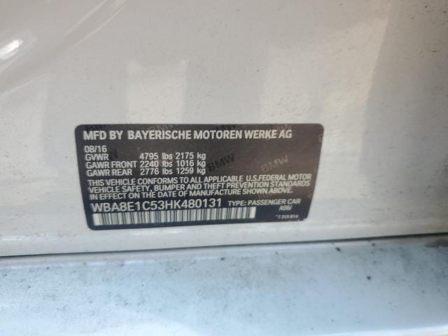 2017 BMW 330E WBA8E1C53HK480131