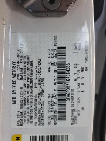 2016 FORD FUSION SE - 3FA6P0H74GR384386