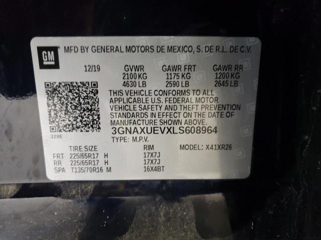 2020 CHEVROLET EQUINOX LT 3GNAXUEVXLS608964