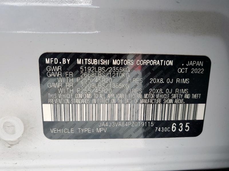 2023 MITSUBISHI OUTLANDER - JA4J3VA84PZ019115