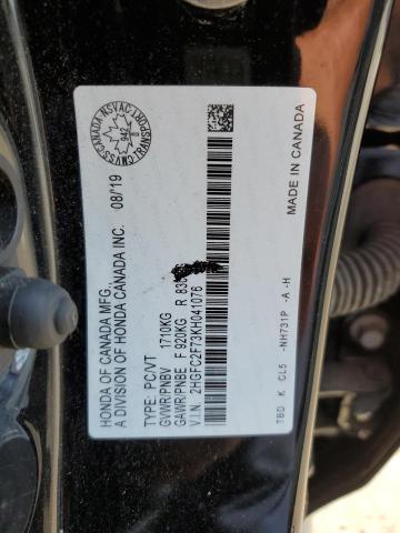 2019 HONDA CIVIC EX 2HGFC2F73KH041076