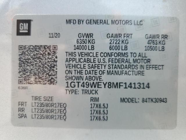 2021 GMC SIERRA K35 1GT49WEY8MF141314