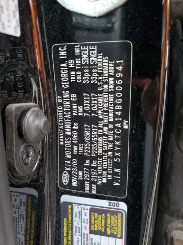 2011 KIA SORENTO BA - 5XYKTCA14BG006941
