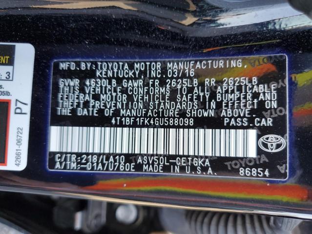 2016 TOYOTA CAMRY LE - 4T1BF1FK4GU588098
