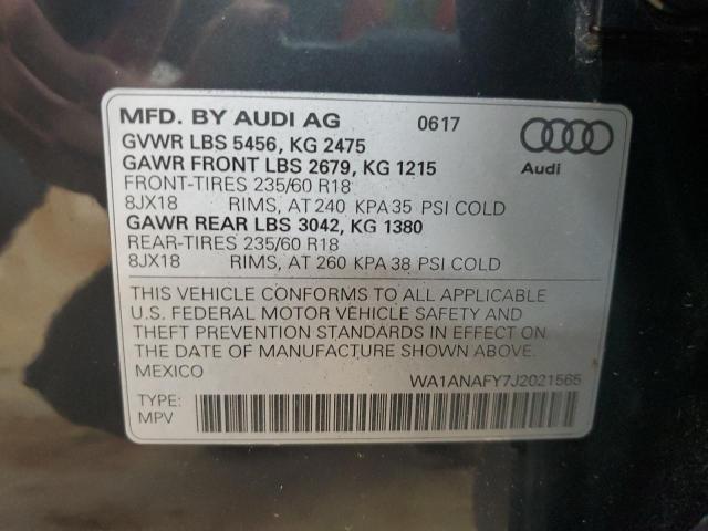 2018 AUDI Q5 PREMIUM WA1ANAFY7J2021565