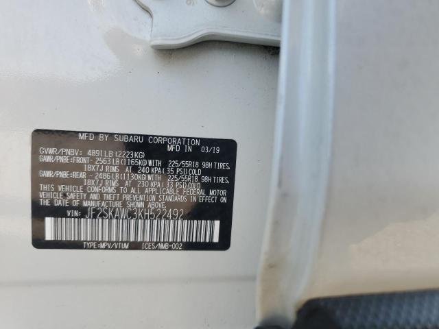 2019 SUBARU FORESTER T JF2SKAWC3KH522492