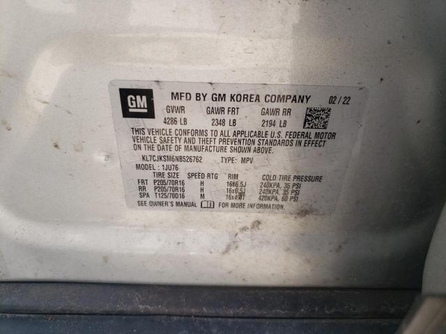 2022 CHEVROLET TRAX LS KL7CJKSM6NB526762