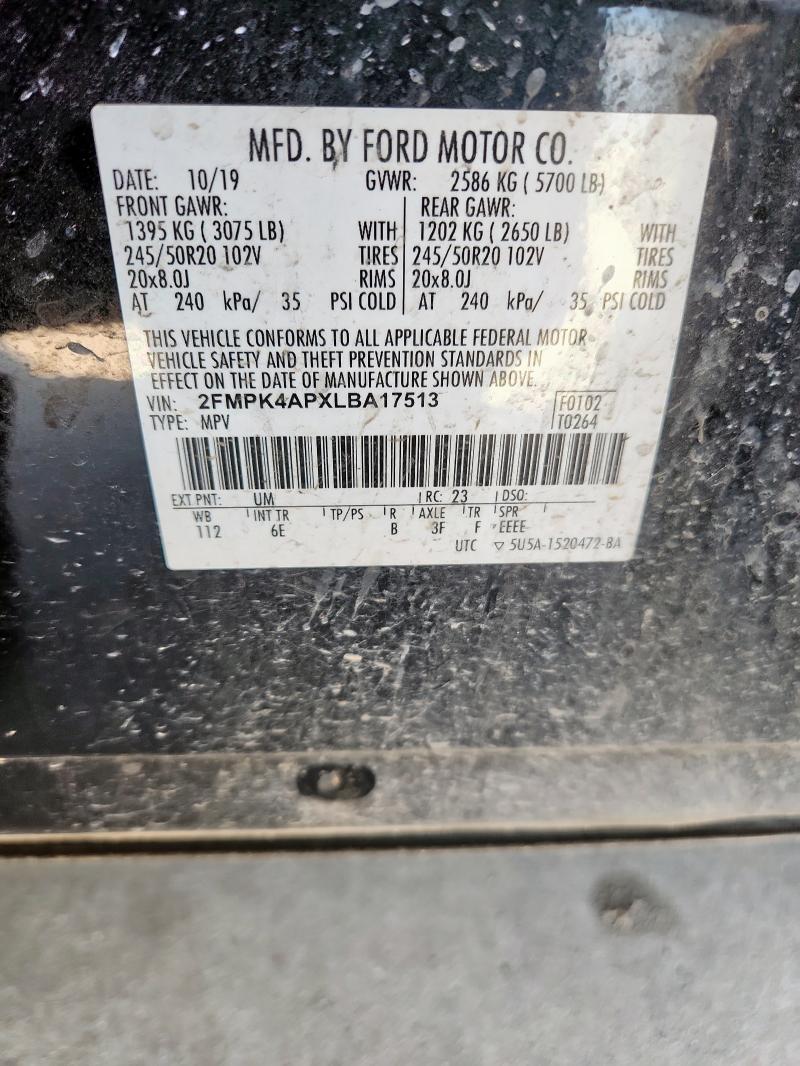 2020 FORD EDGE ST 2FMPK4APXLBA17513