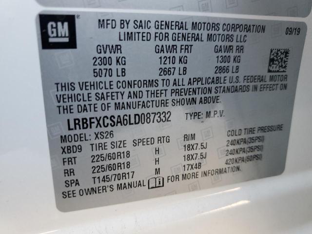 2020 BUICK ENVISION E LRBFXCSA6LD087332