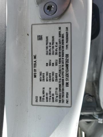 2022 TESLA MODEL 3 5YJ3E1EA4NF352108