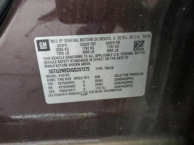 2016 GMC SIERRA K15 3GTU2NEC6GG297275