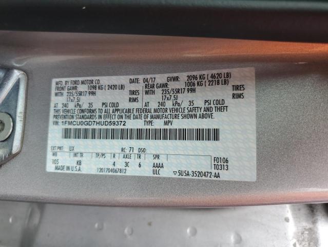2017 FORD ESCAPE SE - 1FMCU0GD7HUD59372