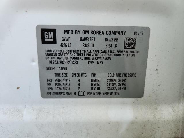 2017 CHEVROLET TRAX 1LT - KL7CJLSB5HB201383