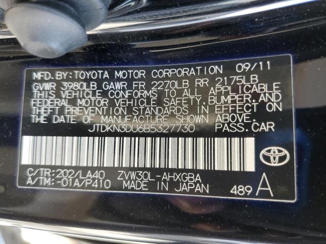 2011 TOYOTA PRIUS - JTDKN3DU6B5327730