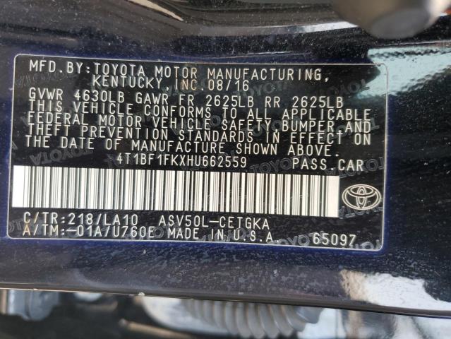 2017 TOYOTA CAMRY LE - 4T1BF1FKXHU662559