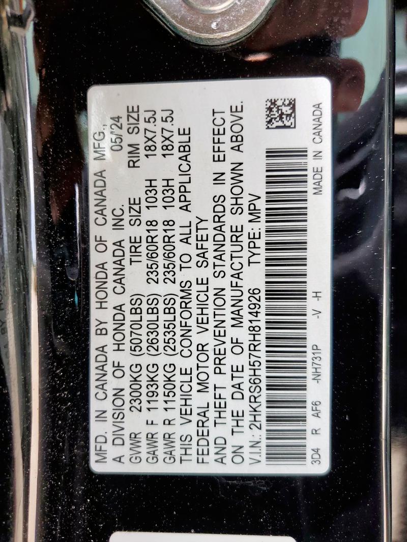 2024 HONDA CR-V SPORT 2HKRS6H57RH814926