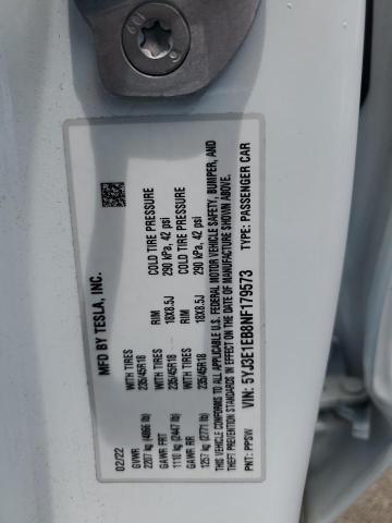 2022 TESLA MODEL 3 5YJ3E1EB8NF179573