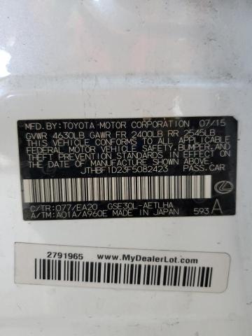 2015 LEXUS IS 250 JTHBF1D23F5082423