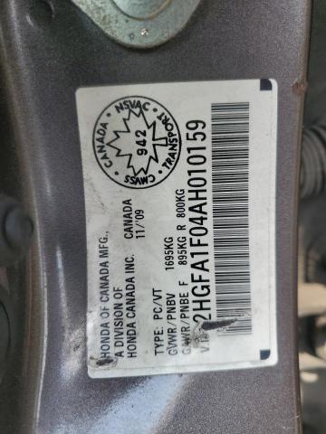 2010 HONDA CIVIC EXL - 2HGFA1F04AH010159