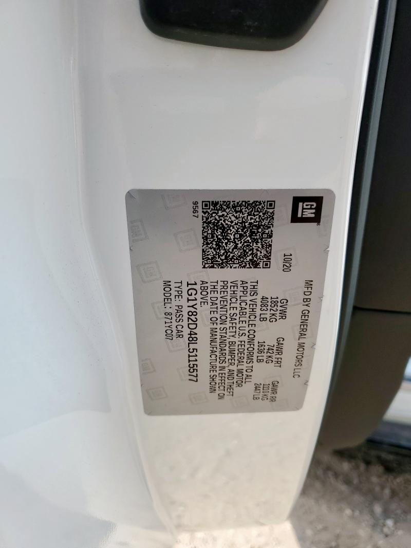 2020 CHEVROLET CORVETTE S - 1G1Y82D48L5115577