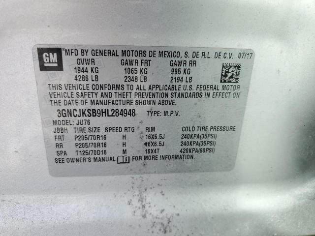 2017 CHEVROLET TRAX LS - 3GNCJKSB9HL284948