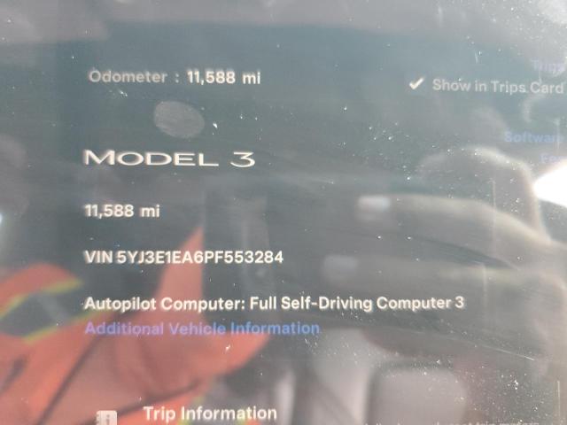 2023 TESLA MODEL 3 5YJ3E1EA6PF553284