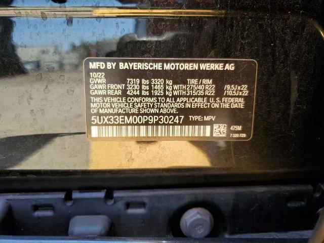 2023 BMW X7 M60I 5UX33EM00P9P30247