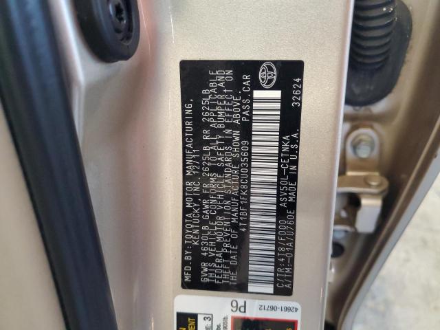 2012 TOYOTA CAMRY BASE - 4T1BF1FK8CU035609