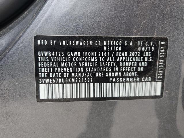 2019 VOLKSWAGEN JETTA SEL 3VWE57BU6KM221597